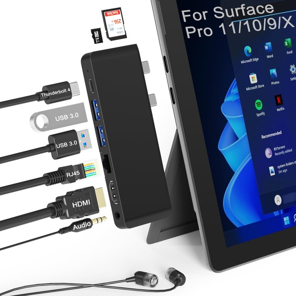 Surface Pro 11 10 9 Docking Station with 4K HDMI,USB-C