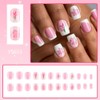 Square Press on Nails Short Fake Nails Pink False Nails