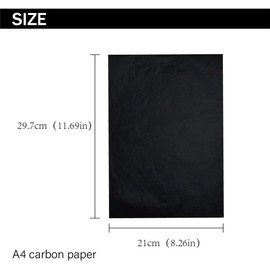 Black A4 Carbon Paper, 100 Pieces, Black Graphite Paper, Carbon Transfer Paper, Transfer Graphite Paper, Ultra Thin and Lightweight Transfer Paper for Craft Projects, Paper, Wood, Glass