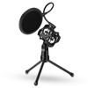Desktop Microphone Tripod Stand Foldable Mic Stand with Shock Mount