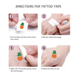 St.Patrick'S Day Temporary Tattoos,10 Sheets Luminous Shamrock Temporary Tattoo Glow in The Dark Stickers for Kids & Adults Irish St Patricks Day Decorations Accessories