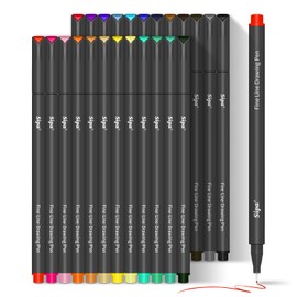 Sipa 24 Colored Fineliner Pens for Journaling, 0.38mm Fine Point Tip Drawing Planner Pens for Adult Coloring Books Note Taking Calendar, Scrapbook Bullet Journal School Art Supplies for Students