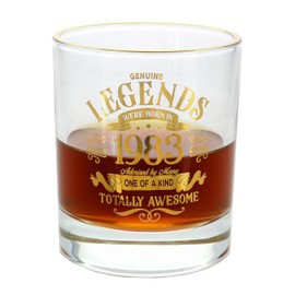 Pavilion Gift Company - 1983-8 Oz Old Fashioned Rocks Glass Drinkware Cup Birthday Milestone Party Birth Year