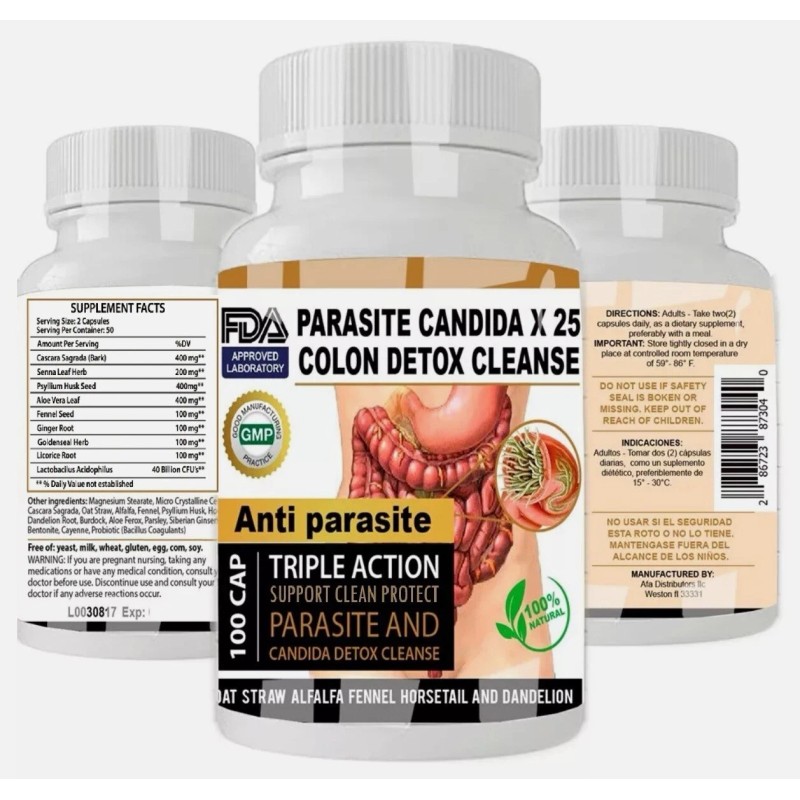 Potent Candida Cleanse Yeast support & Detox With Natural Herbs
