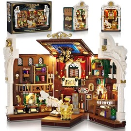 INSOON Dinosaur Museum Book Nook Building Set with Lights, DIY Miniature House Building Kit for Bookshelf Home Decor, Big Booknook Model Building Block Toy Father's Day for Adults Teens Boys Girls 12+