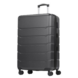 OLIXIS Hardside Luggage with Spinner Wheels Expandable and TSA Lock Hard Shell Lightweight Roller Suitcase, Black, Checked Large 28+ Inch