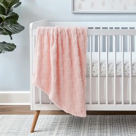 Checkered Baby Blankets Double-Sided Fleece Plush Baby Blankets for Girls, Lightweight Soft Cozy and Warm Newborn Receiving Blankets for Crib, Bed, Couch, Sofa 30 x 40 Inches, Crystal Pink