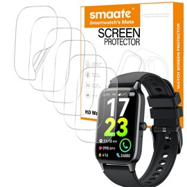 smaate Soft Smart Watch Screen Protector Compatible with Soudorv P97 1.57” Fitness Tracker, TPU, 6-pack, Full Coverage, Bubble Self-healing