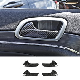 Hoolcar Inner Door Handle Bowl Trim Cover for 2011-2020 Jeep Grand Cherokee, Carbon Fiber