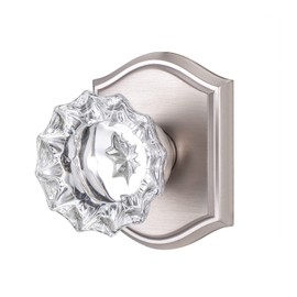 CLCTK Antique Crystal Door Knobs for Interior Doors, Hall and Closet Door Knobs Brushed Nickel Finish