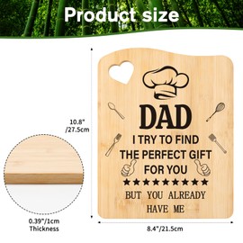 Tulolvae Dad Birthday Gifts, Bamboo Chopping Board Presents for Daddy, Christmas Fathers Day Thank You Gift for Father from Daughter Son, Valentines Day Home Kitchen Gifts for Dad