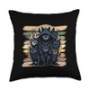 Nad-Cat Funny Black Cat Gang Gangster Style Throw Pillow, 18x18,