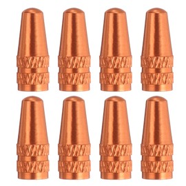 sourcing map 8pcs Bike Valve Caps Anodized Aluminum Road Bicycle Air Tire Valve Caps Dust Caps for MTB Road Racing Bicycle, Orange
