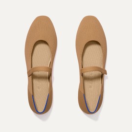 Rothy's The Square Mary Jane Women's Slip-On Shoes, Square-Toe Flats, Wren Brown, Made from Recycled Plastic Bottles & Machine Washable, Size 8
