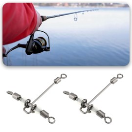 Micro Traders 20pcs 6x7# 28x25mm 44LBs Heavy Duty 3 Way Fishing Swivels Luminous Triple T-Barrel Cross Line Swivels with Pear Beads for Saltwater Freshwater Tackle