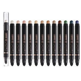 12PCS Eye Shadow Sticks Set, Waterproof Eyeshadow Stick, Highlighting Pigmented Eye Shadow Pencil Crayon, Transfer-Proof Soft Creamy Matte Shimmer Long Lasting Eyeshadow Pencil for Daily Makeup