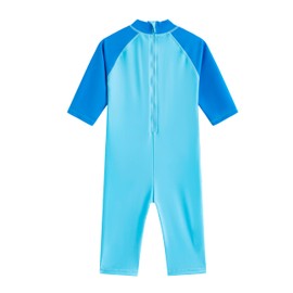 LIZENS Boys Swimsuit Rash Guard Suit Bluey Shark One Piece Long Sleeve Surfing Suit for Kids(BDG26309,10-12T)