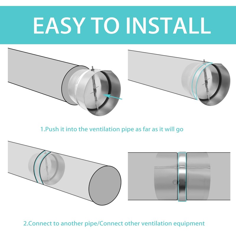 ANPTGHT 4 Inch Draft Blocker Backdraft Damper Duct Draft Stopper,