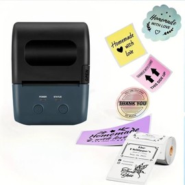 PRIMAKNTER L7 Label Maker Machine with Tape, Thermal Label Printer Easy to Use for Office, Home, Business, 2 Inch Label Maker with 1 Roll of 1.97 * 1.18inch White Label Paper