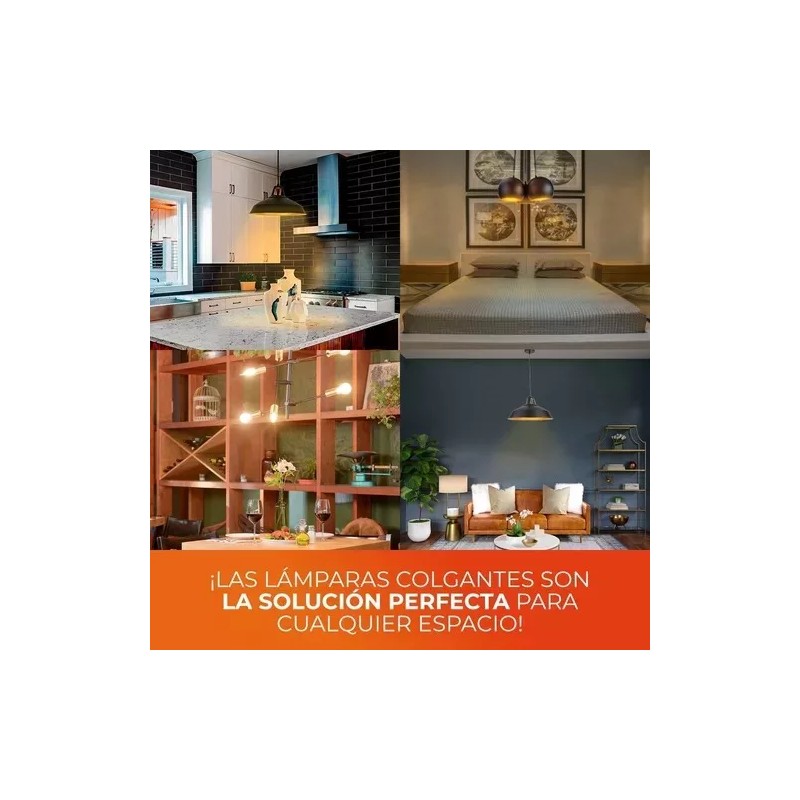 Tecnolite Lámpara Colgante Negro Mate 20w 100v