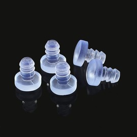 bnafes 50Pcs Glass Top Table Bumpers with Stem, Clear Rubber Grippers, Patio Table Spacers, for 3/16Inch Hole