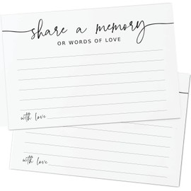 GardenCity Share a Memory Card - 50 Pack, Share a Memory Cards for Celebration of Life, Funeral, Memorial, Birthday, Graduation, Bridal Shower, 4” x 6", Minimalist