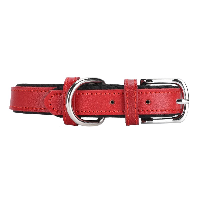 2pcs Pet Collar with Engraved Nameplate ID Tag Cowhide Padded