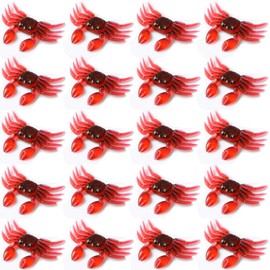 DDfishing 20 pcs Crab Fishing Lure Artificial Silica Gel Lifelike Simulation Fake Bait Fishing Tackle 3D Simulation Freshwater Saltwater (Red)