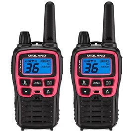 Midland T71PNK X-TALKER Long Range Walkie Talkie - FRS Two-Way Radio for Camping Overlanding Rock Crawling - NOAA Weather Scan - 36 Channels and 121 Privacy Codes Black/Pink 2 Pack