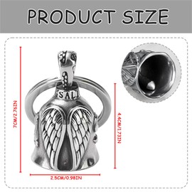 GWAWG Motorcycle Bell, Guardian Bell for Motorbikes, Stainless Steel Guardian Angel Motorcycle Bell, Biker Luck Bell, Angel Motorcycle Biker Bell, Gift for Motorcycle Riders