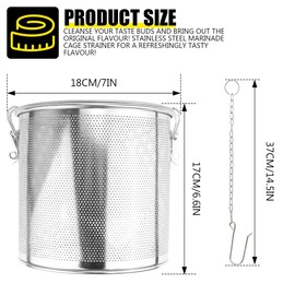 Spice Seasoning Strainer Large Capacity Mesh Design Cooking Strainer Basket Loose Leaf Tea Infuser for Home Restaurant, 7.1x6.6 Inch