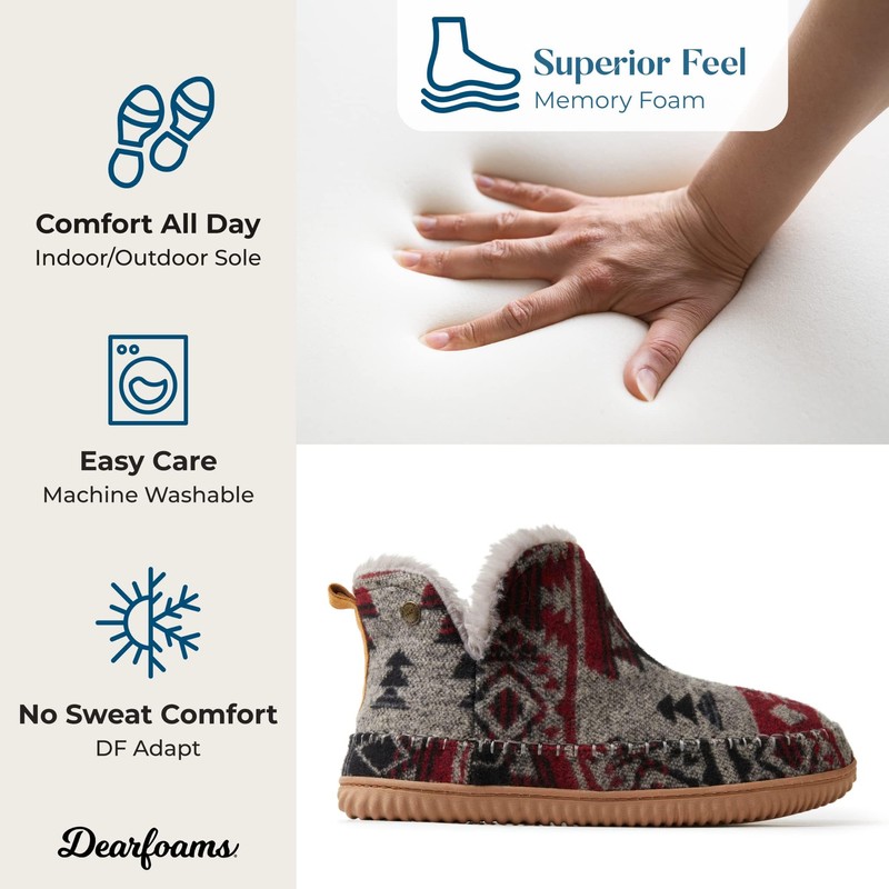 Dearfoams Alpine Men's Brixen Indoor/Outdoor Memory Foam Boot Slipper, Black