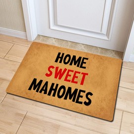 Funny Welcome Door mat Funny Home Decor Doormat Anti-Slip Welcome Mats Home Sweet Home Mahomes Rug (23.7 in X 15.6 in) Fabric Top With a Anti-Slip Rubber Back For The Entrance Way Indoor Door mat