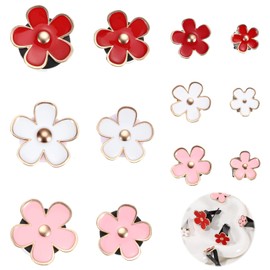 Giantree 12-Pack Car Air Vent Clips, Cute Flower Airs Vent Clips, Colorful Daisy Flower Car Air Freshener Clip Diffusers for Cars Interior Decoration Accessories (4 Sizes White Pink Red)