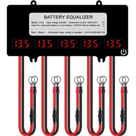 ANGUI HC03 Battery Equalizer 5PCS 12V 60V Batteries DC Inverter 10A Current Active Voltage Balancer Li li-ion Lead Acid Battery Connect LED Display (5 X 12V)