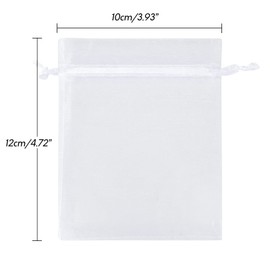 G2PLUS White Organza Gift Pouches, 10x12CM Small Organza Favor Bags, 50 PCS Wedding Jewelry Bags, Clear Mesh Pouches for Wedding, Christmas, Birthday, Anniversary