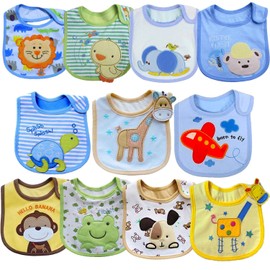 SLOSH 11 Waterproof Baby Bibs with Velcro Fastening for Newborns Niño Niñas Unisex 11 Pieces