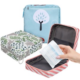 Ipetboom Sanitary Napkin Storage Bag - 3pcs Portable Period Bag Sanitary Pad Holder Zippered Sanitary Napkin Pad Storage Bag - First Period for Teen Girls
