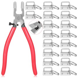 Keychain Hardware Set, 100Pcs Key Fob Hardware 1 Inch with Plier for Keychain And Wristlet Clamp Hardware Supplies