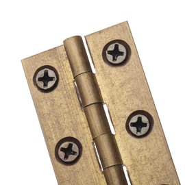 2pcs 1.97"x1.10" Hinges Brass Cupboard Cabinet Door Folding Butt Hinges Furniture Accessories, Antique Brass
