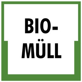 Sticker Waste Labelling Note "Bio-Müll" Waste Disposal Recycling Sign Foil, Green, 5-40 cm, Made in Germany, Size: 10 x 10 cm