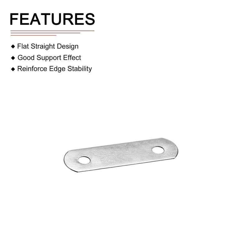 DTGN 10pcs 34x10mm Flat Straight Brace Plate for Furniture Repair