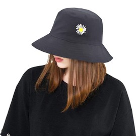 Small Flower Cute Print Bucket Hat Double-Side-Wear Fisherman Summer Sun Cap (Small Flower)