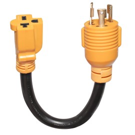 MECMO NEMA L6-30P to 6-20R Generator to EV Charger AC Power Cord Adapter, 3-Prong NEMA L6-30P 30Amp Locking Plug to 6-15/20R 20Amp Female T-Blade Adapter for Power Tool, EV Charger, Machine