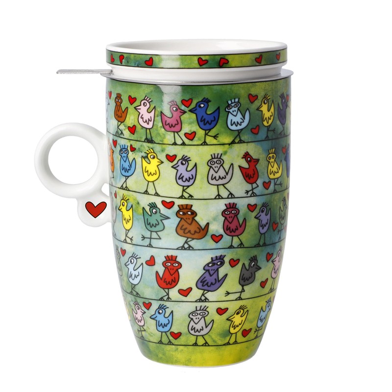 Goebel 26-103-15-1 Tea Cup with Strainer Birds on a Love