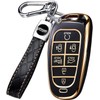 Key Fob Cover for Hyundai with Keychain, Premium TPU Key