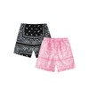 Floerns Boy's 2 Pcs Bandana Shorts Boho Paisley Graphic Print