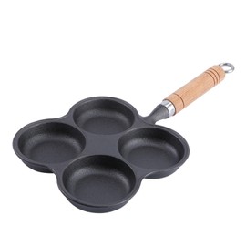 SHOWERORO Universal Four Hole Non-Stick Egg Frying Pan - Cast Iron Egg Cooker for Induction and Gas Stoves Perfect for Cooking 4 Eggs at Once
