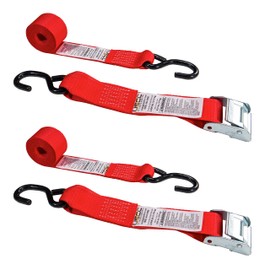 US Cargo Control 2 Inch X 8 Foot Motorcycle Cam Buckle Strap with S-Hooks, Works Great with L Track Tie Downs, Secure Motorcycles, Dirt Bikes, ATVs, Snowmobiles, and More, 2 Pack