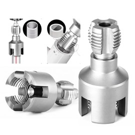 ACFAN Pipe Threading Tool for Internal & External Threads Dual End 1/2" NPT & 3/4" NPT Die for PPR/PVC/MPP Pipes Hex Shank for Power Drills Pvc pipe threader Inside pipe cutter (2Pcs For 1/2" 3/4")
